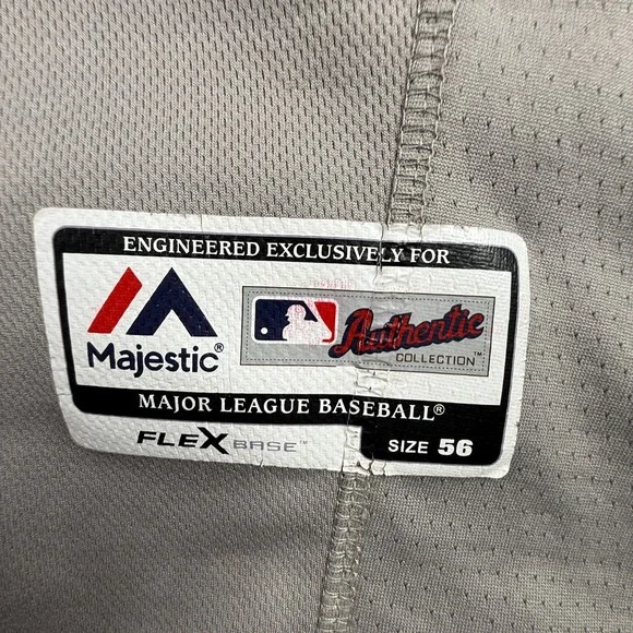 Cincinnati Reds Auth Majestic Puig Jersey Mens Sz 56 Gray Sewn FlexBase MLB - Picture 2 of 12